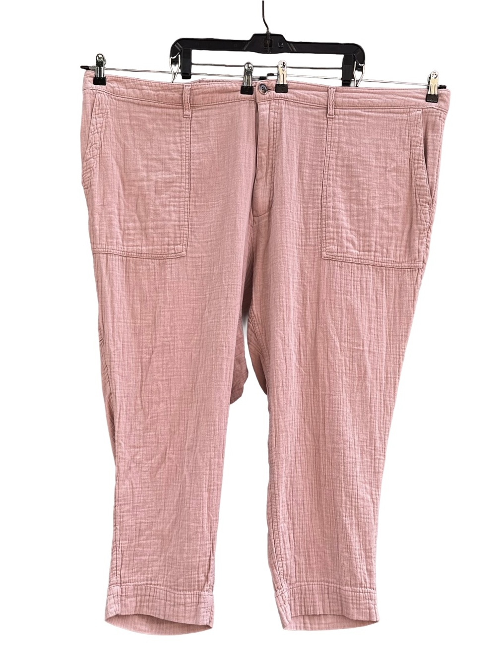 Old Navy Crinkle Gauze Pants Pink Blush Pastel Clay Plus Size 28 100% Cotton